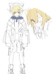  1boy animal_ear_helmet animal_helmet blonde_hair blush boots cat_helmet collared_shirt dbehdgur drawstring eyepatch full_body green_eyes hair_ornament hairclip helmet highres hood hoodie laces male_focus medical_eyepatch nijisanji oversized_jacket partially_colored pocket shirt short_hair shorts sketch solo standing strap streetwear uzuki_kou uzuki_kou_(3rd_costume) uzuki_kou_(5th_costume) virtual_youtuber white_background 