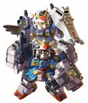  beam_rifle black_eyes blue_eyes captain_gundam chibi commentary energy_gun finger_on_trigger full_body gun gundam heavy_weapon_captain_gundam highres holding holding_gun holding_shield holding_weapon looking_at_viewer looking_to_the_side mecha mecha_focus mobile_suit no_humans robot science_fiction sd_command_chronicles sd_gundam sd_gundam_force shield simple_background taedu untranslatable_commentary v-fin weapon white_background 