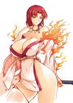  1girl breasts haganef large_breasts pixiv_manga_sample red_hair sword 