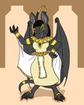  2017 anthro bat_wings black_hair black_scales breasts cleavage clothed clothing dragon female flinters hair horn membranous_wings scales solo wings 