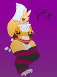  absurd_res anthro big_breasts breasts cleavage clothed clothing digimon female halloween hi_res holidays jaynatorburudragon renamon skimpy solo 