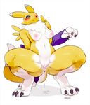  artist_request blue_eyes breasts censored digimon furry nipples pussy renamon 