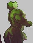  2017 alligator biceps butt crocodilian invalid_tag knuxlight looking_back male muscular muscular_male nude pecs penis reptile scalie smile solo wet 