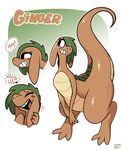  dragon female feral ginger_(shyguy9) green_hair hair orange_scales scales scalie shyguy9 tagme 
