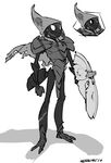  2017 abdomen ant armor arthropod black_exoskeleton black_eyes cape clothing empty_eyes grey_exoskeleton hollow_knight hood insect mandibles monochrome shield simple_background tiso white_background white_eyes white_pupils zummeng 