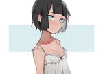  bad_id bad_pixiv_id bangs black_hair blue_eyes blunt_bangs blush breasts camisole cleavage looking_at_viewer original short_hair small_breasts solo uni_(melm) upper_body 