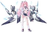  1girl asymmetrical_legwear azur_lane belt blue_skirt breasts character_name crop_top detached_sleeves full_body game_asset hair_intakes hair_ornament hand_on_own_hip highres jewelry john_rodgers_(azur_lane) long_hair long_sleeves midriff miniskirt navel non-web_source official_art pink_eyes pink_hair pleated_skirt pom_pom_(clothes) pom_pom_hair_ornament rigging self-datamine ship_turret single_fishnet_legwear single_thighhigh skirt small_breasts socks solo thighhighs thighlet torpedo_tubes transparent_background twintails white_belt white_socks white_thighhighs 