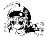  expressionless konohana_saku monochrome twin_braids visor 