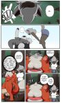 2026 5_panel_comic ahegao anthro big_breasts big_butt big_penis blush blushing_profusely bodily_fluids bottomwear breasts brown_body brown_fur bulge butt canid canine canis caught caught_in_the_act caught_masturbating clothing comic covering covering_self coyote detailed_background dialogue digital_media_(artwork) duo embarrassed english_text feet forest forest_background fur generation_1_pokemon generation_8_pokemon genital_fluids genitals grabbing_head grey_hair growlithe gynomorph hair hair_over_eyes hi_res hisuian_form hisuian_growlithe huge_breasts huge_butt huge_penis humor hyper hyper_genitalia hyper_penis intersex looking_at_another looking_pleasured mammal masterj291 masturbation mountain nara_(masterj291) nintendo onomatopoeia penis plant pokeball pokemon pokemon_(species) precum precum_squirt red_body red_fur regional_form_(pokemon) saliva shocked shorts sound_effects speech_bubble sweat text thick_thighs tongue tongue_out tree tree_stump white_hair