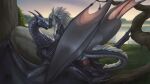 16:9 2022 2_horns 4_toes 5_fingers animal_genitalia anus artist_logo artist_name boulder braided_mane brown_eyes claws countershade_neck countershade_scales countershade_tail countershade_torso countershading cowgirl_position detailed_background digital_media_(artwork) digital_painting_(artwork) digitigrade dragon duo erection european_mythology feet female female_penetrated feral feral_on_feral feral_penetrated feral_penetrating feral_penetrating_feral finger_claws fingers from_front_position genital_slit genitals grass grey_body grey_claws grey_scales hi_res horn jadedragoness knot knotted_penis lake logo looking_at_another looking_at_partner luntuke lying male male/female male_penetrating male_penetrating_female mane membrane_(anatomy) membranous_wings mouth_closed mythological_creature mythological_scalie mythology nix_(dracoexlibris) non-mammal_vulva on_back on_bottom on_top outside painting_(artwork) penetration penile penile_penetration penis penis_in_vagina pink_penis plant purple_vulva quadruped reclining ridged_horn rock scales scalie sex shaded side_view snout soft_shading spread_wings tail tapering_tail text toe_claws toes tree vaginal vaginal_penetration ventral_scales vulva western_dragon white_body white_claws white_countershading white_horn white_mane white_scales widescreen wing_claws wings
