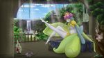  16:9 2017 4k absurd_res anthro balcony blush breasts clothed clothing crown day digital_media_(artwork) dress eyelashes female fletchling flower forest hi_res humanoid inviting larvitar leaves lilligant looking_at_viewer nintendo nipples not_furry nude outside pidgey pinup plant pok&eacute;mon pose ruins shiny_pok&eacute;mon skitty solo_focus tree video_games wallpaper waterfall znhc 