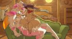 3_fingers 4_arms abdominal_bulge absurd_res ambiguous_species anal anal_penetration animal_genitalia animal_penis antennae_(anatomy) anthro arthropod barefoot big_butt black_hair blush bodily_fluids bottom_heavy bounty_hunter brawlhalla butt clothed clothing cowboy cowboy_hat cum cum_inside cum_while_penetrated digital_drawing_(artwork) digital_media_(artwork) duo ejaculation feet femboy fingers furniture genital_fluids genitals hair hat headgear headwear hi_res huge_butt hymenopteran insect janslobonejo kaiju kerchief lgbtq male male/male mantis multi_arm multi_limb on_sofa orange_eyes partially_clothed penetration penis reno_(brawlhalla) rubbing rupture_(brawlhalla) segmented_body sex shaking sitting sitting_on_another size_difference sofa sweat tapering_penis thick_thighs vespid wasp wide_hips wings
