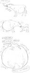 934 belly belly_expansion big_belly bovid bovine burping canid canine cattle digestion digestion_noises expansion feral hi_res imprint lying mammal monochrome on_front prey_imprint size_difference story story_in_description swallowing tail tube vore