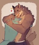 2024 5_fingers ambiguous_anthro ambiguous_gender anthro bar_emanata black_bottomwear black_clothing blue_bottomwear blue_clothing blush blush_lines bottomwear brown_body brown_claws brown_countershading brown_eyebrows brown_fur brown_inner_ear brown_inner_ear_fluff canid claws clothed clothed_ambiguous clothed_anthro clothed_male clothing countershade_arms countershade_face countershade_fur countershade_neck countershade_torso countershading digital_drawing_(artwork) digital_media_(artwork) duo emanata eyebrows eyes_closed finger_claws fingers front_view fur heart_symbol hug hugging_another inner_ear_fluff male male_anthro mammal maosharki monotone_body monotone_fur multicolored_body multicolored_fur open_mouth open_smile portrait rear_view red_tongue sharp_teeth smile tail tail_motion tailwag teal_body teal_fur teeth three-quarter_portrait tongue tongue_showing topless topless_ambiguous topless_anthro topless_male tuft two_tone_body two_tone_fur white_bottomwear white_clothing ych_(character)