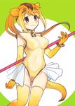  animal_ears bangs bare_shoulders blonde_hair blush bracelet breasts brown_eyes brown_hair circlet closed_mouth covered_navel crotch elbow_gloves extra_ears eyebrows_visible_through_hair eyelashes floating_hair fuji_fujino gloves golden_snub-nosed_monkey_(kemono_friends) gradient_legwear green_background hand_up high_ponytail highleg highleg_leotard holding holding_weapon jewelry kemono_friends leotard long_hair looking_away medium_breasts monkey_ears monkey_tail multicolored multicolored_background multicolored_clothes multicolored_gloves multicolored_hair multicolored_legwear orange_gloves orange_hair orange_legwear pleated_skirt ponytail see-through skirt smile solo staff swept_bangs tail tareme thigh_gap thighhighs two-tone_background two-tone_legwear weapon white_background white_skirt yellow_gloves yellow_legwear yellow_leotard 