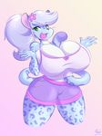  anthro big_breasts breasts clothed clothing feline female fyxe_(artist) huge_breasts looking_at_viewer mammal open_mouth smile solo standing 