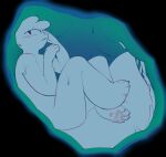1_eye 2025 5_toes ambiguous_anthro ambiguous_gender anthro barefoot blue_insides entity_(entitycore) entitycore feet inside_stomach lizard monotone_body monotone_tail mouth_closed nonbinary_(lore) reptile scalie solo tail toes vore white_body white_tail