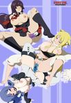 black_hair blonde_hair blue_hair blush breasts cosplay dildo double_dildo fairy_tail juvia_loxar kagura_mikazuchi lucy_heartfilia nipples open_mouth pussy pussy_juice shaved_pussy smile 