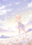  :d ^_^ ^o^ adjusting_eyewear ahoge artist_name bangs bare_legs between_legs bird blurry blush breasts casual checkered checkered_dress closed_eyes cloud collarbone commentary depth_of_field dress facing_viewer fate/grand_order fate_(series) field flower flower_field glasses gradient gradient_sky hand_between_legs highres jacket leaning_forward legs_apart lens_flare mash_kyrielight medium_breasts open_clothes open_jacket open_mouth outdoors pink_hair pixiv_id rimuu round_teeth semi-rimless_eyewear short_hair short_sleeves sky smile solo standing sunlight swept_bangs teeth under-rim_eyewear watermark web_address wind yellow_jacket 