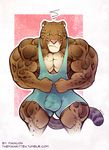  2014 angry anthro areola balls benji_(character) clothing clouded_leopard ear_piercing feline flexing frown green_eyes hyper hyper_muscles leotard mainlion male mammal markings muscular muscular_male nipples pecs penis penis_shaped_bulge piercing simple_background solo thick_thighs 