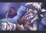  5_fingers anthro black_stripes clothed clothing equine eyelashes female grey_eyes hair holding_boject looing_at_viewer mammal rikitoka solo stiped_fur stripes white_hair zebra 