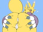  artist_request ass blue_eyes digimon furry pussy renamon uncensored 