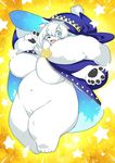  blue_eyes furry kishibe open_mouth polar_bear witch_hat 