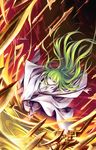  artist_name enkidu_(fate/strange_fake) fate/strange_fake fate_(series) floating_hair gate_of_babylon green_hair hair_between_eyes kousaki_rui long_hair male_focus outstretched_arm signature smile solo sword very_long_hair weapon 