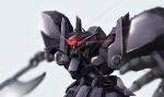  axe commentary_request glowing glowing_eyes graze_ein gundam gundam_tekketsu_no_orphans holding holding_axe kagerou_(gigayasoma) mecha mecha_focus mobile_suit no_humans one-eyed red_eyes robot science_fiction solo upper_body white_background 