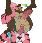 2025 abdominal_bulge absurd_res accessory anal anal_penetration anthro anthro_on_anthro anthro_penetrated anthro_penetrating anthro_penetrating_anthro ball_markings balls big_balls black_eyebrows black_markings black_nose brown_body brown_fur canid canine circumcised colored_sketch container cup digital_drawing_(artwork) digital_media_(artwork) dire_(fortnite) duo english_description epic_games erection eyebrows fangs felid fortnite full_nelson fur genital_markings genitals glans gravy_(gravymakes) hair headband heart_(marking) hi_res holding_container holding_cup holding_object interspecies male male/male male_penetrated male_penetrating male_penetrating_male mammal markings mythological_canine mythological_creature mythology nude onensfw open_mouth orange_eyes pantherine penetration penile penile_penetration penis penis_in_ass pink_body pink_fur pink_hair red_headband sex sharp_teeth simple_background sketch stand_and_carry_position standing standing_sex striped_body striped_fur stripes teeth tiger tongue tongue_out vein veiny_penis werecanid werecanine werecreature werewolf white_background