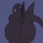 2026 anthro anthrofied big_butt black_body black_scales blush butt cr4zydonuts1 digital_drawing_(artwork) digital_media_(artwork) dragon dreamworks english_description european_mythology fury_(httyd) green_eyes hi_res how_to_train_your_dragon male muscular muscular_anthro muscular_arms muscular_male mythological_creature mythological_scalie mythology night_fury rear_view scales scalie sharp_teeth solo spiked_tail spikes spikes_(anatomy) tail teeth thick_thighs toothless western_dragon wings