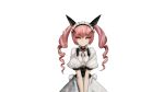  1girl akiha_rumiho animal_ear_hairband animal_ears apron back_bow belt_around_waist belt_buckle bow breasts buckle buttons cat_ears closed_mouth collar dress drill_hair fake_animal_ears frilled_collar frilled_dress frilled_hairband frills frown game_cg hair_between_eyes hairband highres huke long_hair looking_at_viewer maid maid_apron maid_headdress mayqueen_maid_uniform narrowed_eyes non-web_source official_art pink_hair pink_lips puffy_short_sleeves puffy_sleeves red_ribbon ribbon ribbon-trimmed_collar ribbon-trimmed_corset ribbon-trimmed_hairband ribbon-trimmed_sleeves ribbon_trim ringed_eyes sad science_adventure short_sleeves small_breasts solo sprite square_pupils steins;gate tsurime twin_drills twintails v_arms white_apron white_bow white_dress 