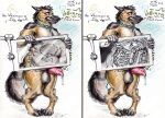 absurd_res anthro anxiousboar balls blush bone bones_in_stomach canid canine canis colored_pencil digestion domestic_dog fatal_vore genitals german_shepherd herding_dog hi_res innocent_expression leaning_on_window male mammal object_vore overweight overweight_male pastoral_dog rumbling_stomach shy sketch skull slightly_chubby solo solo_focus stuffing traditional_media_(artwork) vore x-ray_view