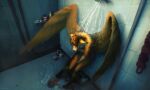 absurd_res angst anthro avian bathing bathroom blood blood_on_face blood_on_floor blood_on_fur bodily_fluids canid canine cheek_tuft detailed_background digital_media_(artwork) ears_down facial_tuft female floor fluffy fluffy_tail fox fur hair hi_res huge_filesize hybrid inside mammal nude nude_anthro nude_female pipe pivoted_ears puddle red_fox sad shampoo_bottle shower shower_head showering signature solo splashes spread_wings steam tail tashiroth tile tile_floor tile_wall true_fox tuft wall_(structure) washcloth water water_drop water_splashes water_stream wet wet_body wet_fur wet_hair wings wound_on_arm wound_on_face wound_on_leg wounded