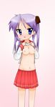  big_breasts breasts hiiragi_kagami large_breasts lucky_star no_bra school_uniform shirt_lift 