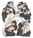  ... 2girls animal_ears arknights backless_dress backless_outfit bite_mark bite_mark_on_shoulder black_dress black_gloves black_hat blush collared_shirt dress gloves grey_eyes grey_hair hand_on_another's_head hat heart highres lappland_(arknights) licking_lips long_hair multiple_girls orange_eyes pants red_shirt scar scar_across_eye scar_on_face scar_on_shoulder seri_(vyrlw) shirt simple_background spoken_ellipsis tail texas_(arknights) tongue tongue_out vest white_background white_pants white_vest wolf_ears wolf_girl wolf_tail yuri 