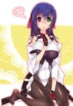  asama_tomo black_legwear bodysuit breasts fingerless_gloves gloves green_eyes heterochromia kyoukaisenjou_no_horizon large_breasts long_hair mei_(abliss) nib_pen_(medium) pantyhose red_eyes solo traditional_media very_long_hair 