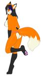  anthro breasts butt canine clothed clothing female fox kitsunewaffles-chan looking_at_viewer mammal nipples panties smile solo topless underwear 