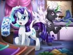  better_version_at_source changeling duo equine female feral friendship_is_magic horn magic mammal my_little_pony rarity_(mlp) tagme unicorn vavacung 