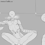  alien anal breasts dildo female humanoid mag_(warframe) masturbation monochrome not_furry sex_toy simple_background solo tenno video_games warframe ximema 