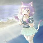  artist_request cat furry open_mouth purple_hair teal_eyes 