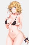  areola_slip areolae bangs bikini_top black_bow blue_eyes blush bottomless bow braid breasts closed_mouth cowboy_shot cum cum_on_body cum_on_breasts cum_on_upper_body eyebrows_visible_through_hair facial fate/apocrypha fate_(series) grey_background groin hair_bow hanada_yanochi heart heart-shaped_pupils jeanne_d'arc_(fate) jeanne_d'arc_(fate)_(all) large_breasts long_hair looking_at_viewer navel pubic_hair pussy shiny shiny_skin simple_background single_braid smile solo standing stomach strap string_bikini symbol-shaped_pupils uncensored very_long_hair 