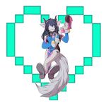  5_fingers anthro black_hair breasts canine clothed clothing female hair mammal pale_eyes rikitoka simple_background smile solo 