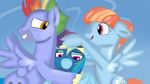  blue_feathers blue_fur bow_hothoof_(mlp) cutie_mark embarrassed equine eyes_squinting eyewear feathers freckles friendship_is_magic fur ginger goggles hair happy hug jbond mammal multicolored_hair my_little_pony pegasus purple_eyes purple_feathers purple_fur rainbow_dash_(mlp) rainbow_hair red_hair smile windy_whistles_(mlp) wings yellow_eyes 