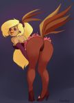  2019 anthro armwear avian beak bird blonde_hair breasts butt clothing don_bluth ear_piercing elbow_gloves female footwear gloves golden_pheasant goldie_pheasant hair hairband half-closed_eyes high_heels legwear lingerie long_hair looking_back non-mammal_breasts open_mouth open_smile pantyhose pheasant piercing rock-a-doodle roxyrex shoes smile solo teddy_(clothing) 