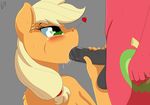  &lt;3 2017 animal_genitalia animal_penis anthro applejack_(mlp) balls big_macintosh_(mlp) blonde_hair blush brother brother_and_sister cutie_mark duo earth_pony equine equine_penis eyelashes faceless_male fellatio female friendship_is_magic fur green_eyes grey_background hair horse incest inner_ear_fluff long_hair male male/female mammal matimus91 medial_ring my_little_pony nude oral orange_fur penis pony sex sibling simple_background sister solo_focus vein 