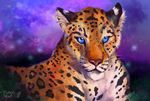  cat digital_media_(artwork) feline feral fuzzymaro leopard mammal night portrait spots 