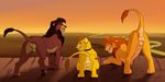  all_fours anatomically_correct animal_genitalia bent_over blush brand butt collar disney fan_character feline feral group intersex kopa kovu lion lube luca male male/male mammal mane penis presenting presenting_hindquarters pride_rock pussy savanna simba submissive the_lion_king 