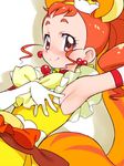  animal_ears arisugawa_himari armpits blush brown_eyes brown_hair cake_hair_ornament cherry cure_custard earrings extra_ears food food_themed_hair_ornament fruit gloves hair_ornament jewelry kikurage_(crayon_arts) kirakira_precure_a_la_mode long_hair looking_at_viewer magical_girl ponytail precure smile solo squirrel_ears squirrel_tail tail white_gloves 