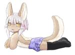  artist_request brown_eyes furry made_in_aybss nanachi_(made_in_aybss) stocking white_hair 